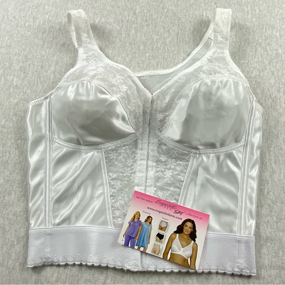 EXQUISITEFORM RN#139861 POSTURE SUPPORT WOMEN’S LONGLINE / BRA SIZE:36C WHITE
